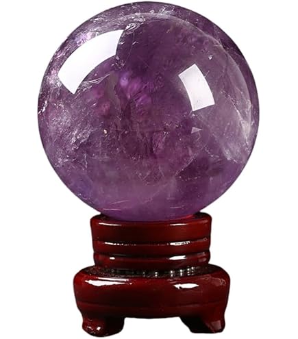 XPPXアメジスト水晶玉風水天然丸玉クリスタルボールパープル水晶球紫